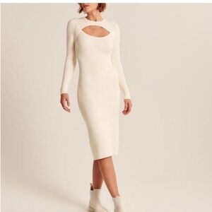 Elegant Cream Knit Dress